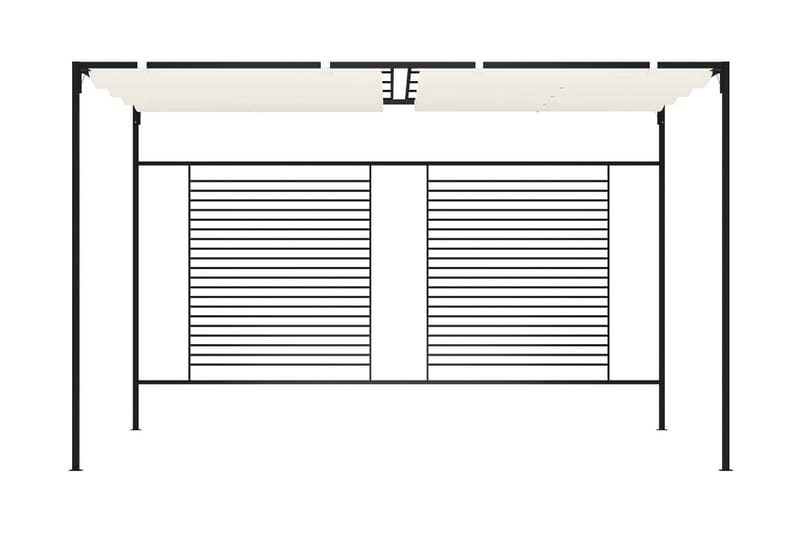 Paviljong med infällbart tak 3x4x2,3 m gräddvit 180 g/m² - Kräm - Komplett paviljong