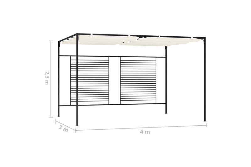 Paviljong med infällbart tak 3x4x2,3 m gräddvit 180 g/m² - Kräm - Komplett paviljong