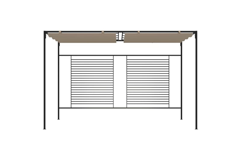 Paviljong med infällbart tak 3x4x2,3 m taupe 180 g/m² - Brun - Utemöbler - Solskydd - Paviljong - Komplett paviljong