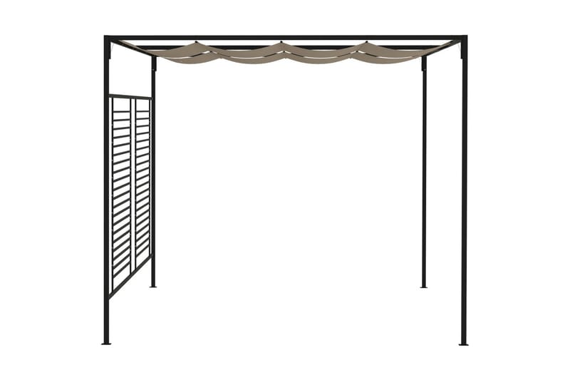 Paviljong med infällbart tak 3x4x2,3 m taupe 180 g/m² - Brun - Utemöbler - Solskydd - Paviljong - Komplett paviljong