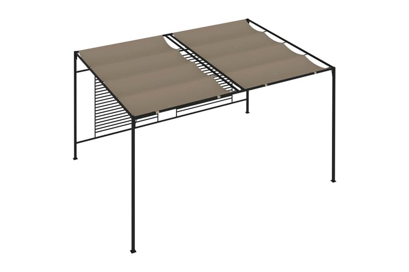 Paviljong med infällbart tak 3x4x2,3 m taupe 180 g/m² - Brun - Utemöbler - Solskydd - Paviljong - Komplett paviljong