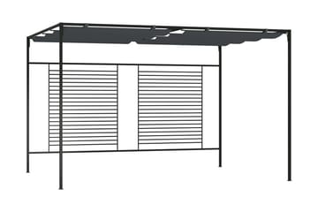 Paviljong med infällbart tak 4x3x2,3 m gräddvit 180 g/m²