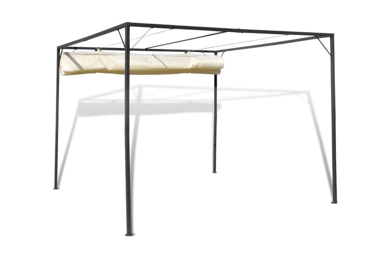 Paviljong med justerbart soltak - Vit - Utemöbler - Solskydd - Paviljong - Komplett paviljong