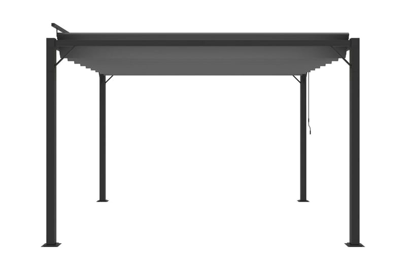 Paviljong med lamelltak 3x3 m antracit tyg och aluminium - Grå - Utemöbler - Solskydd - Paviljong - Komplett paviljong