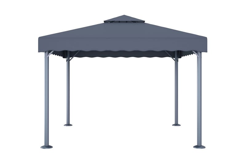 Paviljong med ljusslinga 300x300 cm antracit aluminium - Antracit - Utemöbler - Solskydd - Paviljong - Komplett paviljong