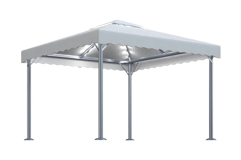 Paviljong med ljusslinga 300x300 cm gräddvit aluminium - Kräm - Utemöbler - Solskydd - Paviljong - Komplett paviljong