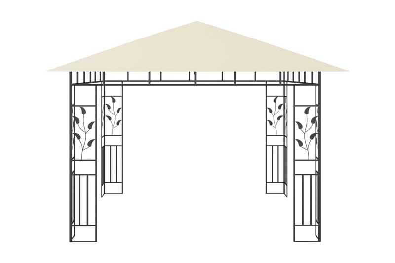 Paviljong med myggnät 3x3x2,73 m gräddvit 180 g/m² - Vit - Utemöbler - Solskydd - Paviljong - Komplett paviljong