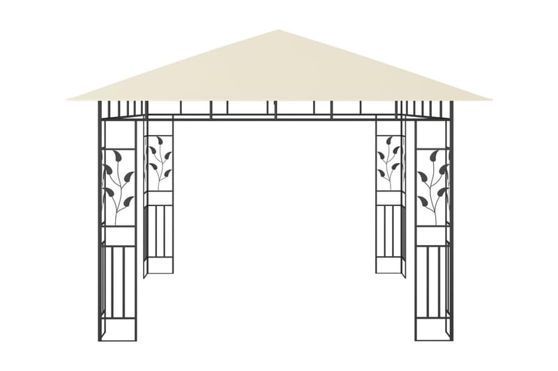 Paviljong med myggnät 3x3x2,73 m gräddvit 180 g/m² - Vit - Komplett paviljong