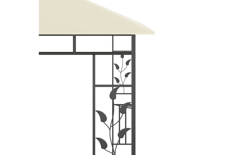 Paviljong med myggnät 3x3x2,73 m gräddvit 180 g/m² - Vit - Komplett paviljong