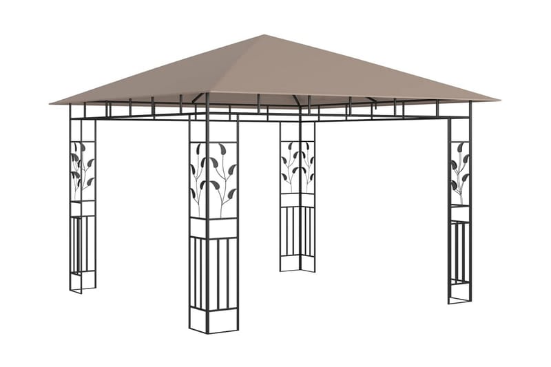 Paviljong med myggnät 3x3x2,73 m taupe 180 g/m² - Brun - Komplett paviljong