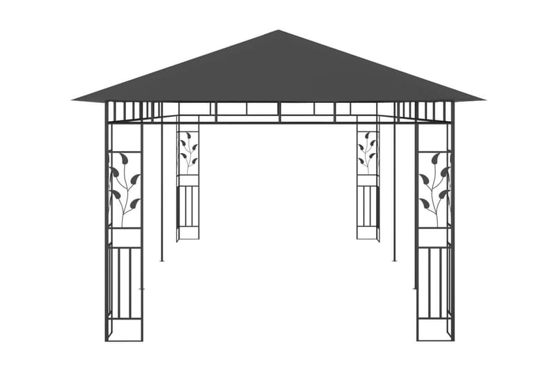 Paviljong med myggnät 6x3x2,73 m antracit - Grå - Komplett paviljong
