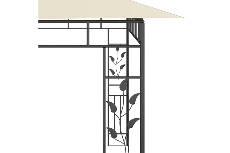 Paviljong med myggnät 6x3x2,73 m gräddvit - Vit - Utemöbler - Solskydd - Paviljong - Komplett paviljong