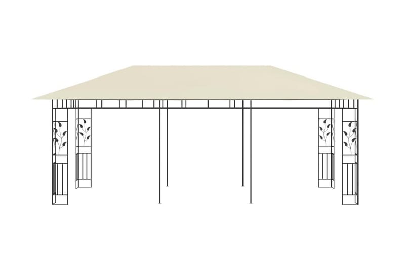 Paviljong med myggnät 6x3x2,73 m gräddvit - Vit - Utemöbler - Solskydd - Paviljong - Komplett paviljong