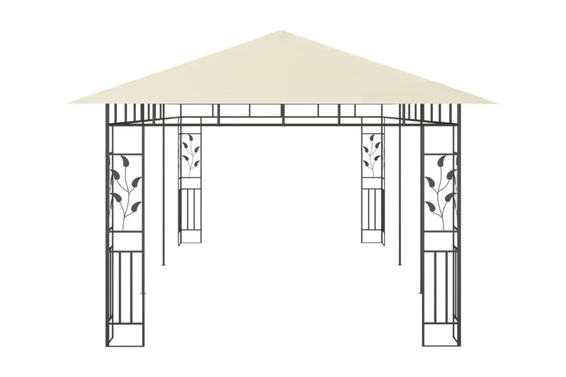 Paviljong med myggnät 6x3x2,73 m gräddvit - Vit - Utemöbler - Solskydd - Paviljong - Komplett paviljong