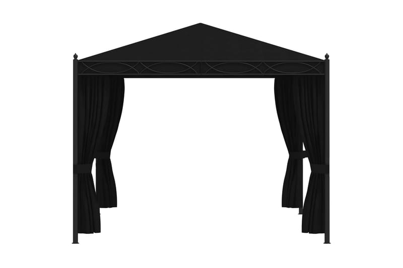 Paviljong med nätskärmar 3x4 m antracit stål - Antracit - Utemöbler - Solskydd - Paviljong - Komplett paviljong