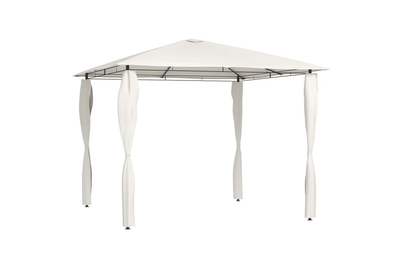 Paviljong med stolpar 3x3x2,6 m gräddvit 160 g/m² - Vit - Utemöbler - Solskydd - Paviljong - Komplett paviljong