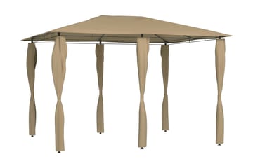 Paviljong med stolpar 3x4x2,6 m taupe 160 g/m²