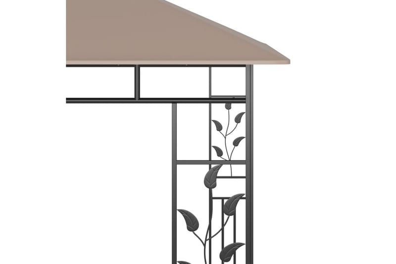 Paviljong myggnät och ljusslinga LED 3x3x2,73 m taupe 180 g/ - Brun - Utemöbler - Solskydd - Paviljong - Komplett paviljong