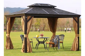 Sunsetia Paviljong 300x400x270 cm - Brun/Beige - Utemöbler - Solskydd - Paviljong - Komplett paviljong