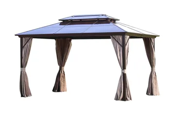Sunsetia Paviljong 300x400x270 cm Polykarbonattak - Beige - Utemöbler - Solskydd - Paviljong - Komplett paviljong