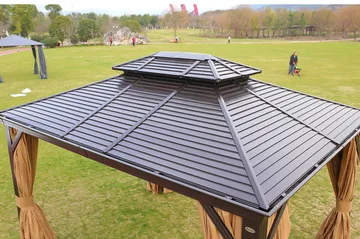 Sunsetia Paviljong 300x400x270 cm - Brun/Beige - Utemöbler - Solskydd - Paviljong - Komplett paviljong