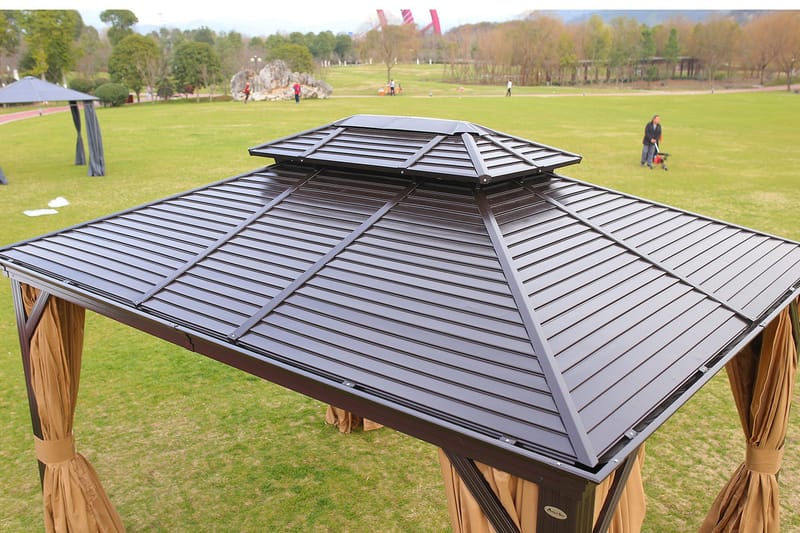 Sunsetia Paviljong 300x400x270 cm - Brun/Beige - Utemöbler - Solskydd - Paviljong - Komplett paviljong