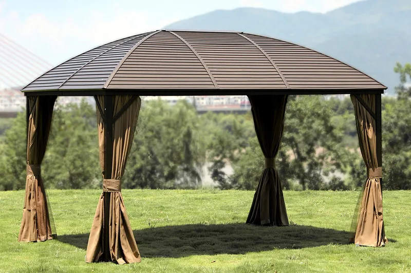 Sunsetia Paviljong 400x300x194 cm - Beige - Utemöbler - Solskydd - Paviljong - Komplett paviljong