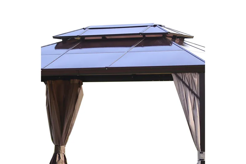 Sunsetia Paviljong 300x400x270 cm Polykarbonattak - Beige - Utemöbler - Solskydd - Paviljong - Komplett paviljong