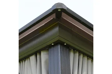 Sunsetia Paviljong 300x300x270 cm Polykarbonattak - Brun/Beige - Utemöbler - Solskydd - Paviljong - Komplett paviljong