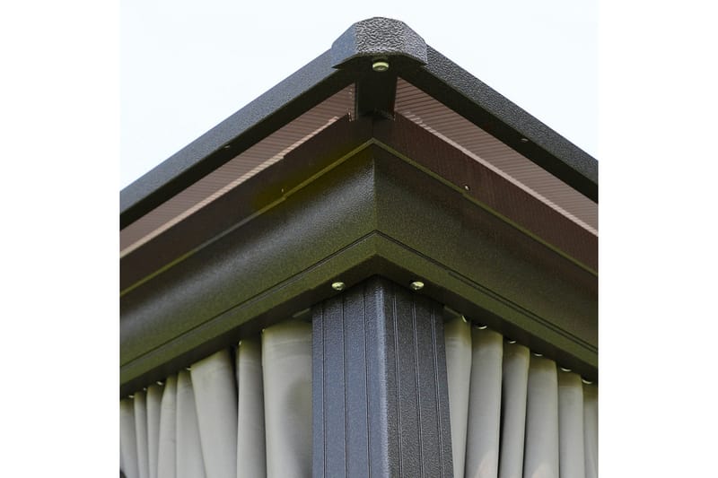 Sunsetia Paviljong 300x300x270 cm Polykarbonattak - Brun/Beige - Utemöbler - Solskydd - Paviljong - Komplett paviljong