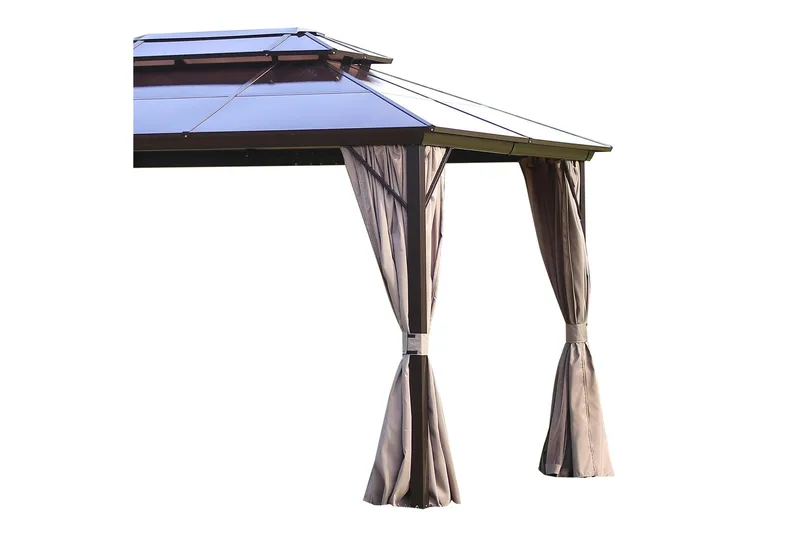 Sunsetia Paviljong 300x400x270 cm Polykarbonattak - Beige - Utemöbler - Solskydd - Paviljong - Komplett paviljong