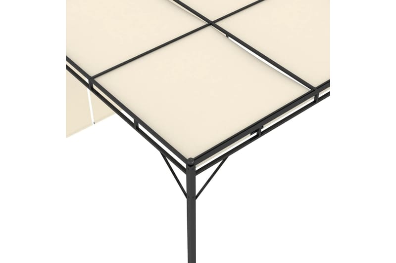 Trädgårdspaviljong med draperier 3x3x2,25m gräddvit - Vit - Utemöbler - Solskydd - Paviljong - Komplett paviljong