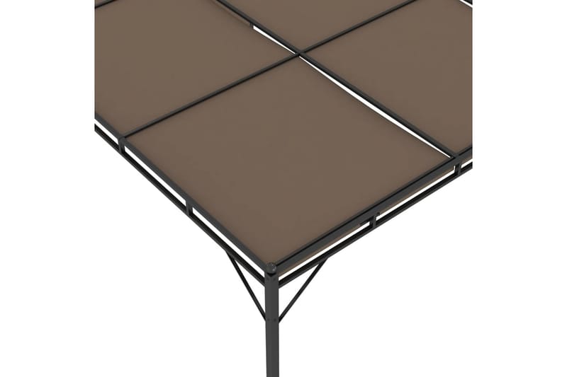 Trädgårdspaviljong med draperier 4x3x2,25 m taupe - Brun - Utemöbler - Solskydd - Paviljong - Komplett paviljong