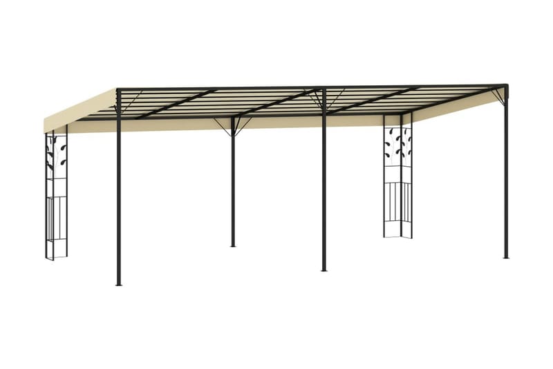 Väggmonterad paviljong 6x3x2,5 m gräddvit - Vit - Komplett paviljong