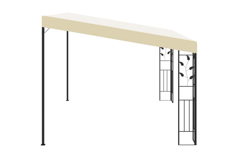 Väggmonterad paviljong 4x3x2,5 m gräddvit - Vit - Utemöbler - Solskydd - Paviljong - Komplett paviljong