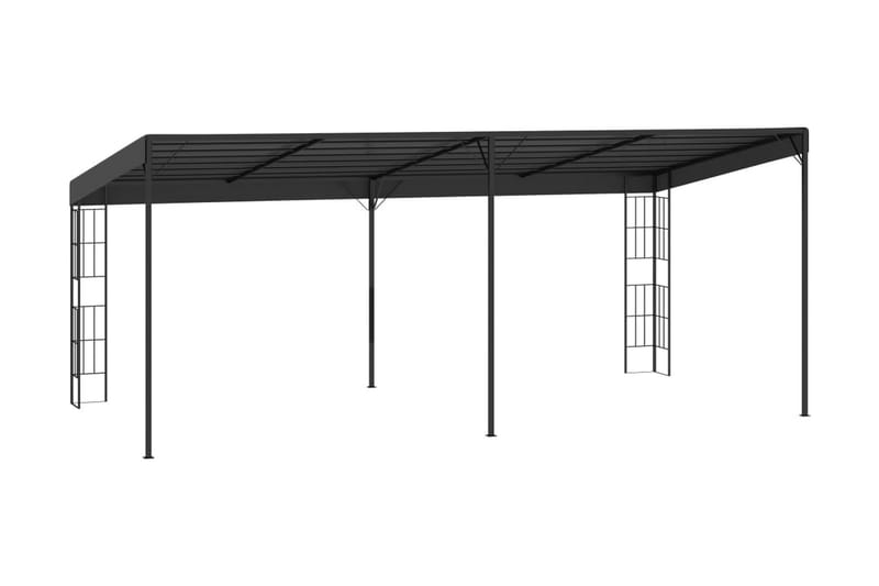 Väggmonterad paviljong 3x6 m antracit tyg - Antracit - Utemöbler - Solskydd - Paviljong - Komplett paviljong