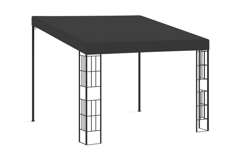 Väggmonterad paviljong 3x3 m antracit tyg - Grå - Komplett paviljong