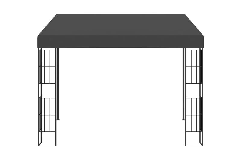 Väggmonterad paviljong 3x3 m antracit tyg - Grå - Komplett paviljong