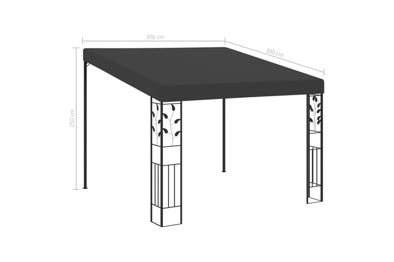 Väggmonterad paviljong 3x3x2,5 m antracit - Grå - Utemöbler - Solskydd - Paviljong - Komplett paviljong