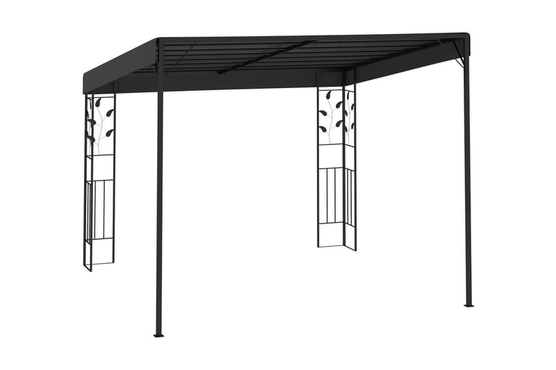 Väggmonterad paviljong 3x3x2,5 m antracit - Grå - Utemöbler - Solskydd - Paviljong - Komplett paviljong