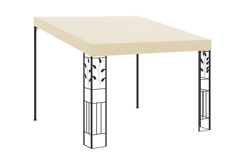 Väggmonterad paviljong 3x3x2,5 m gräddvit - Vit - Komplett paviljong