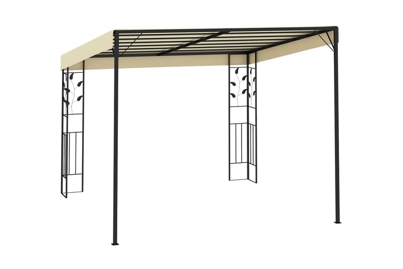 Väggmonterad paviljong 3x3x2,5 m gräddvit - Vit - Komplett paviljong