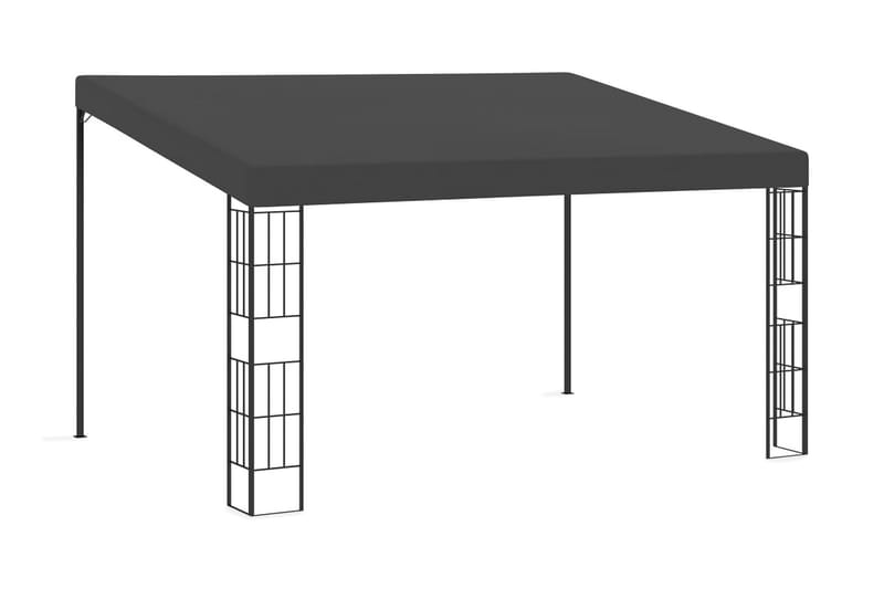 Väggmonterad paviljong 3x4 m antracit tyg - Antracit - Komplett paviljong