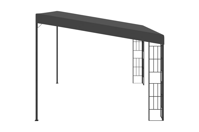 Väggmonterad paviljong 3x4 m antracit tyg - Antracit - Utemöbler - Solskydd - Paviljong - Komplett paviljong