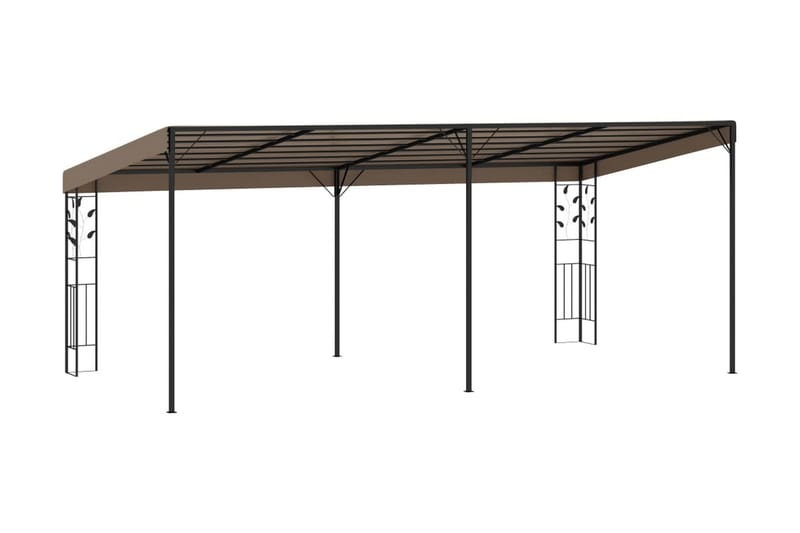 Väggmonterad paviljong 6x3x2,5 m taupe - Brun - Utemöbler - Solskydd - Paviljong - Komplett paviljong
