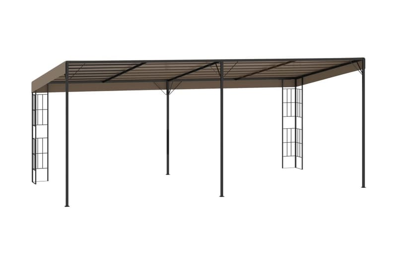 Väggmonterad paviljong 6x3 m taupe tyg - Taupe - Utemöbler - Solskydd - Paviljong - Komplett paviljong
