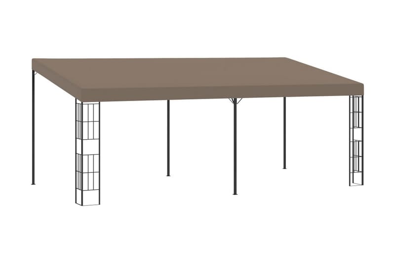 Väggmonterad paviljong 6x3 m taupe tyg - Taupe - Utemöbler - Solskydd - Paviljong - Komplett paviljong