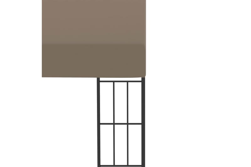 Väggmonterad paviljong 4x3 m taupe tyg - Brun - Utemöbler - Solskydd - Paviljong - Komplett paviljong