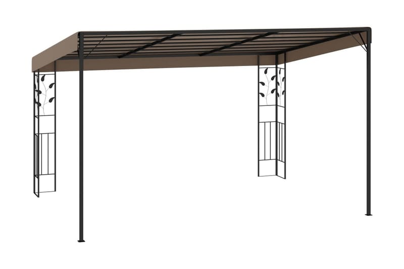 Väggmonterad paviljong 4x3x2,5 m taupe - Brun - Utemöbler - Solskydd - Paviljong - Komplett paviljong