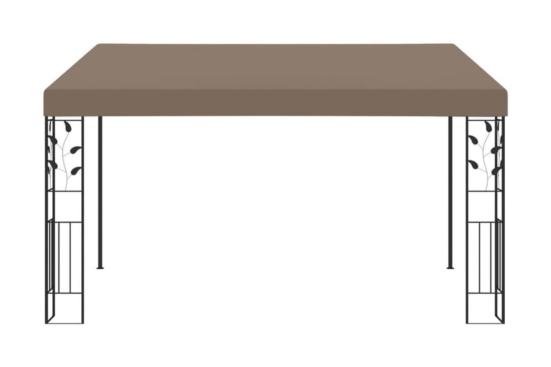 Väggmonterad paviljong 4x3x2,5 m taupe - Brun - Utemöbler - Solskydd - Paviljong - Komplett paviljong